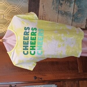 M43 lime yellow tie dye St Patrick's Day tea XXL juniors